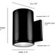 Vegas 1 Light 7 inch Powder Coated Black Outdoor Wall Sconce